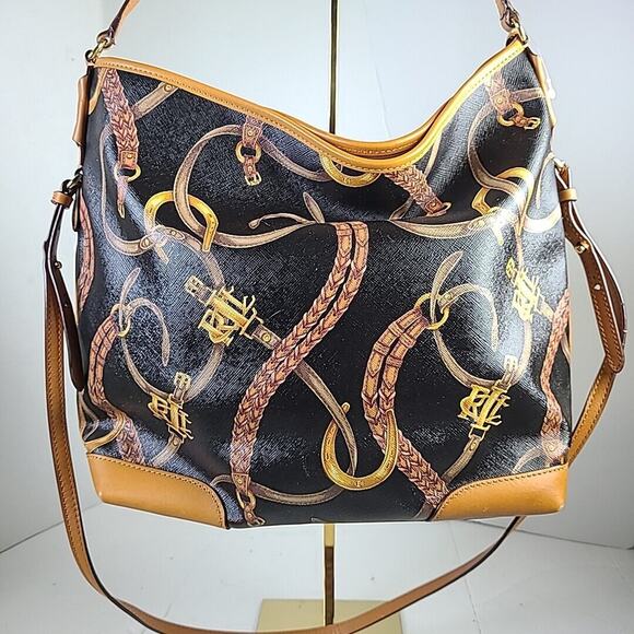LAUREN by RALPH LAUREN Caldwell Beltin Equestrian Design Convertible Hobo NEW - Picture 8 of 13